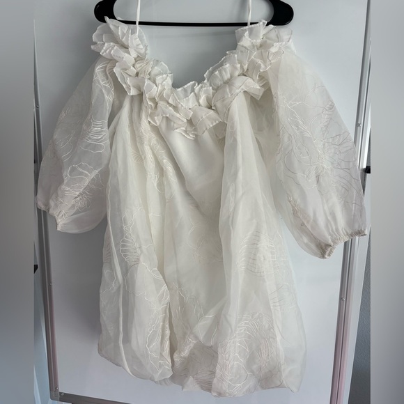 Cinq à Sept Ivory Ruffled Mini Dress - Picture 4 of 5